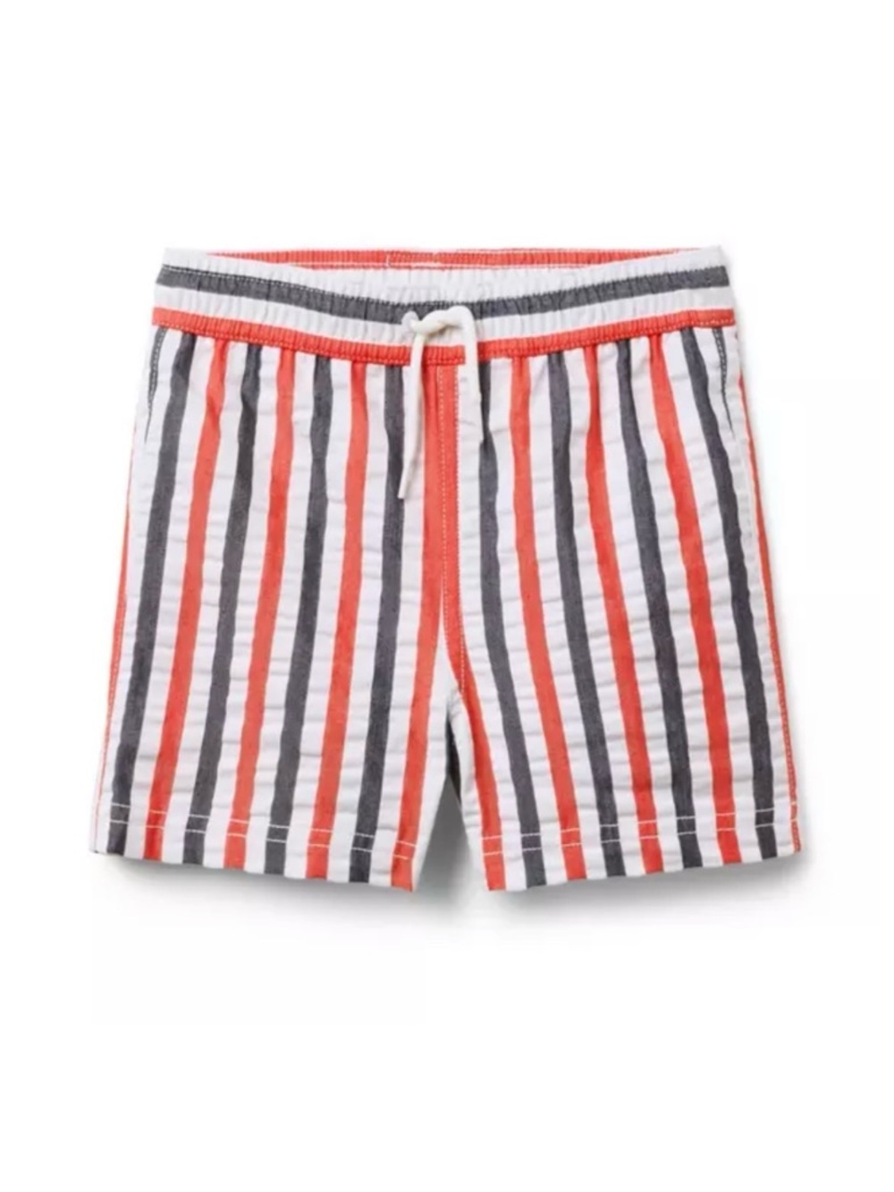 Janie and Jack Striped Swim Trunks Blue Red White 2T Recycled Seersucker